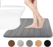 Contour Bath Rugs, U-Shaped Bath Mats,Soft Memory Foam Bathroom Carpet, Nonslip