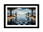 Chess Board Illusion Art Framed print