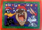 Looney Tunes Warner Bros Daffy Duck Taz Bugs Bunny 1998 Christmas Holiday Card