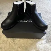 Coach Women's Lory Leather Black Booties (C5773) Size 7 Retail Price $250