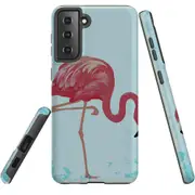 For Samsung Galaxy S22 Case, Armour Cover, Vintage Flamingo