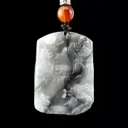 Certified Grade A Burma Ice Black Jadeite Pendant Symbol of Balance and Harmony