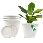 Plastic Flower Pots Planters for Indoor Plants, 4 Pack 14 14 inch-4 pack White