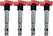 REP TOP IGNITION COIL SET OF 4 COMPATIBLE WITH Beetle CC Golf GTI EOS Jetta Passat Tiguan Touareg Audi A3 A4 A5 A6 A8 Q3 Q5 Q7 R8 S5 RS4 RS5 2.0T 2.4 4.2 L4 V8 EA888 2 GEN UF575 UF529