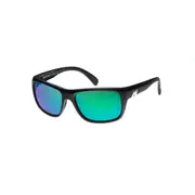 MAKO APEX 9601 Matte Black Frame Rose HD Glass Lens Green Mirror Sunglasses