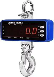 [JAJAJ] Industrial Digital Crane Scale 0.5t/1t/1.5t Electronic Scale Industrial Portable Hook Hanging Dock Wireless Electronic Crane Scale Remote Control for Farm,Livestock,Factory,Construction(1500kg-Blue)