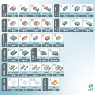 【青禾坊】2進4出 B2-4 電線連接器-100顆(電線連接器/快速配線/燈具接線夾/接線端子/快速接頭/電火布)