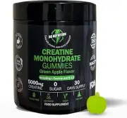Creatine Monohydrate Gummies 5g for Men & Women, Sugar-Free & Vegan Pre-Workout
