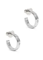 Kate Spade New York Set In Stone Silver-plated Hoop Earrings ONE SIZE