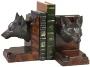 Bookends Fox Head Lifelike Hand Painted Resin OK Casting Made in USA Equestrian