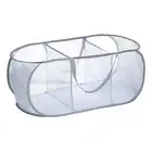 Collapsible Laundry Basket Foldable Laundry Hamper With 3 Compartment, Grey