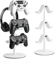 Controller Holder White, Headset Holder,Great 3 Tier Controller Headphone Organizer for All Headsets Xbox ONE 360 Switch PS4 PS5 (Elegant White)