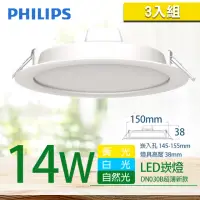 在飛比找momo購物網優惠-【Philips 飛利浦】LED超薄型崁燈 14W 直徑15