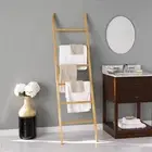 Bamboo Towel Ladder Rack Rail Blanket, Towel, Clothes, Linen Railing Hanger AU