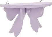 PRETYZOOM Bowknot Floating Wall Shelf, Decorative Bow Tie Hanging Storage Rack, Wall-Mounted Organizer for Kawaii Princess Bedroom, Living Room, Small Spaces, Purple, 28 x 17.5 x 11.7 cm