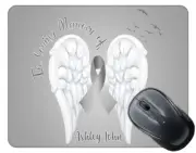 Personalized Custom Name Cancer Wings in Loving Memory License Mouse Pad