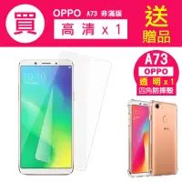 在飛比找momo購物網優惠-OPPO A73 高清透明9H鋼化膜手機保護貼 b款(贈 A