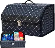 Trunk Organizer - Foldable Storage Box SUV Organizer,Women Car Organization, Car Accessories Interior with Lid for Men/Women Cars Rear Storage