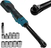 3/8" Cordless Ratchet Wrench for Makita 18V Series Batteries, 320 RPM, 80 N.m Electric Cordless Ratchet with 8 Metric Sleeves