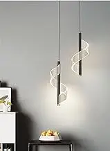 Ausale Acrylic Hanging Light for Bedroom Bedside, Modern Simple Led Pendant Light, Indoor Chandelier, Ceiling Hanging Lamps for Dining Room Living Room Hallway Kitchen (Black)
