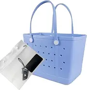 UeKeKicg Beach Bag X Larg Rubber Beach Tote Bag, Open Durable Waterproof Beach Bag, Washable Hand Bag for Gym Beach Pool