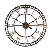 New Ivory & Deene Large Hampton French Provincial Metal Wall Clock Black/Bronze
