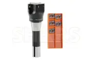 SHARS 2" 90° INDEXABLE FACE END MILLS R8 ARBOR + 5pcs APKT + CERT P[