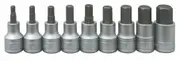 Teng M1212 - 9 Piece 1/2" Drive Hex Socket Bit Set