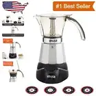 Elegant 6 Cup Electric Espresso Maker with Detachable Base and Cool Touch Handle
