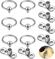 [ZS] 6Pcs 16G Stainless Steel Dermal Anchor Tops, 6Pcs Internally Threaded Dermal Anchor Base Microdermals Back Dermal Piercing Jewelry for Women Men