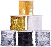 30 Yards Spangle Flat Sequins 6Mm 6 Color Crafts Sequin Strip Sewing Paillette S