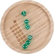 LALADEFIEE 1set Wooden Dice Tray for Farkle Game Compact Lightweight Dice Playset with Dices and Bag for