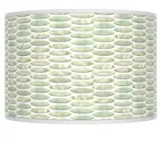 Drum Print Lamp Shade Oval Tempo Green Small 12x12x8.5 Spider Harp and Finial