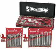 Sidchrome 64-PIECE AF/METRIC SOCKET SET & 19-PIECE SPANNER SET SCMT19120SPNRBK