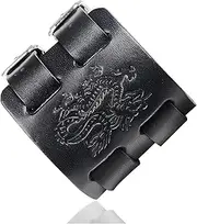[Fusamk] Hip Hop Alloy Dragon Totem Adjustable Leather Bracelet Bangle,7.0-8.0inches