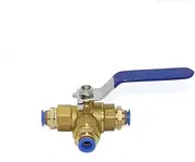 Valve,Ball Valve, 1pcs Hose Barb Full Port Air Pneumatic Fitting Three Way Brass Ball Valve,4mm 6mm 8mm 10mm 12mm 14mm 16mm Quick Connector(6mm Od,T Port)