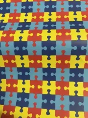 12" x 15" Jigsaw Autism Pattern Heat Transfer Vinyl (HTV) for T-Shirt Crafts