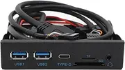 USB3.2 Gen1 Floppy Drive Panel, 3.5 Inch Front Panel USB C Hub with 2 USB3.0, USB C, HD Audio, SD/TF Reader, 19Pin Front Panel Adapter for Win XP/7/8/10/11/2003, OS X, Linux