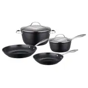 MasterPro Surrey Ceramic Non Stick Cookset 4 Piece Set Black