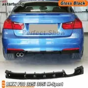 Gloss Black Rear Bumper Diffuser Lip For BMW BMW F30 325i 335i M-Sport 2012-2018 (for: BMW)