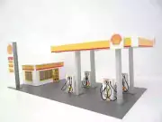 Gas station diorama model kit 1:43 scale Miniature petrol station Size 1/43