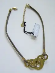 Dyrberg Kern Chain Leather Necklace Lucrele Sg / Sand Sale %% Boxed