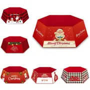 Christmas Tree Base Collar Skirt Cover Cartoon Santa Snowflakes Home Party Decor