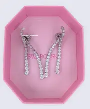 NEW 100% Authentic SWAROVSKI White Sparkle Crystals Matrix Drop earrings 5709257
