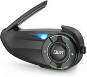 Q8 Motorcycle Helmet Bluetooth Intercom, Motorcycle Bluetooth 5.1 Mesh Intercom Headset with CVC Noise Reduction and FM Radio Function, Connect Up to 6 Riders for Snowmobile/ATV/Dirt Bike (1 PC)