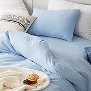 Sanko 429251-0013 Pillow Cover, Washable, Wrinkle Treatment, 13.8 x 19.7 inches (35 x 50 cm), Blue, Zipper, Stylish, New Life