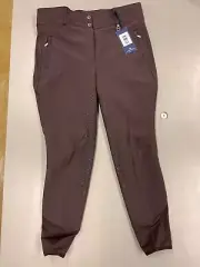 Premier Equine "Carapello" Brown Full Seat Breeches w Silicone Seat. Size 32