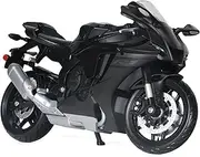 [Risopen] 1:12 Motorcycle Model Compatible for Yamaha YZF-R1 1000R Alloy Diecast Motorcycle Model Toy Mini Moto Gift (Black)