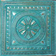 PL01 faux tin washed cyan gold ceiling tiles Decorative 3D wall panel 10tile/lot