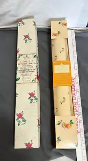 Lot 2 roll VICTORIA SECRET Scented DRAWER LINER Camellia ENGLISH HARVEST Apricot